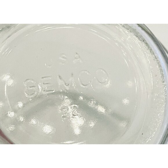 Retro Gemco Manual Food Chopper White Plunger Glass Jar Stainless Steel Blade - Picture 9 of 10